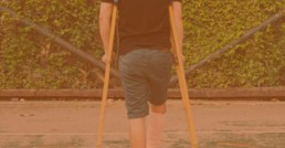 man on crutches
